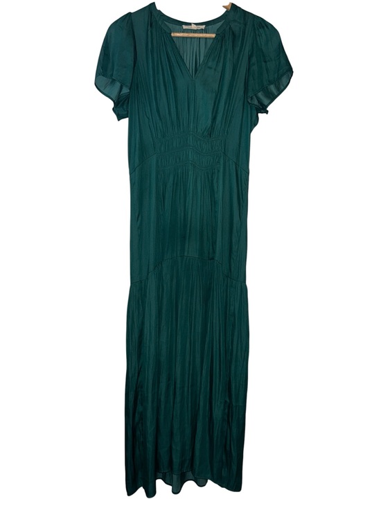 grade & gather Dresses & Skirts - Grade & Gather Satin Tiered Maxi Dress Emerald Green Elegant Bohemian Size XLP